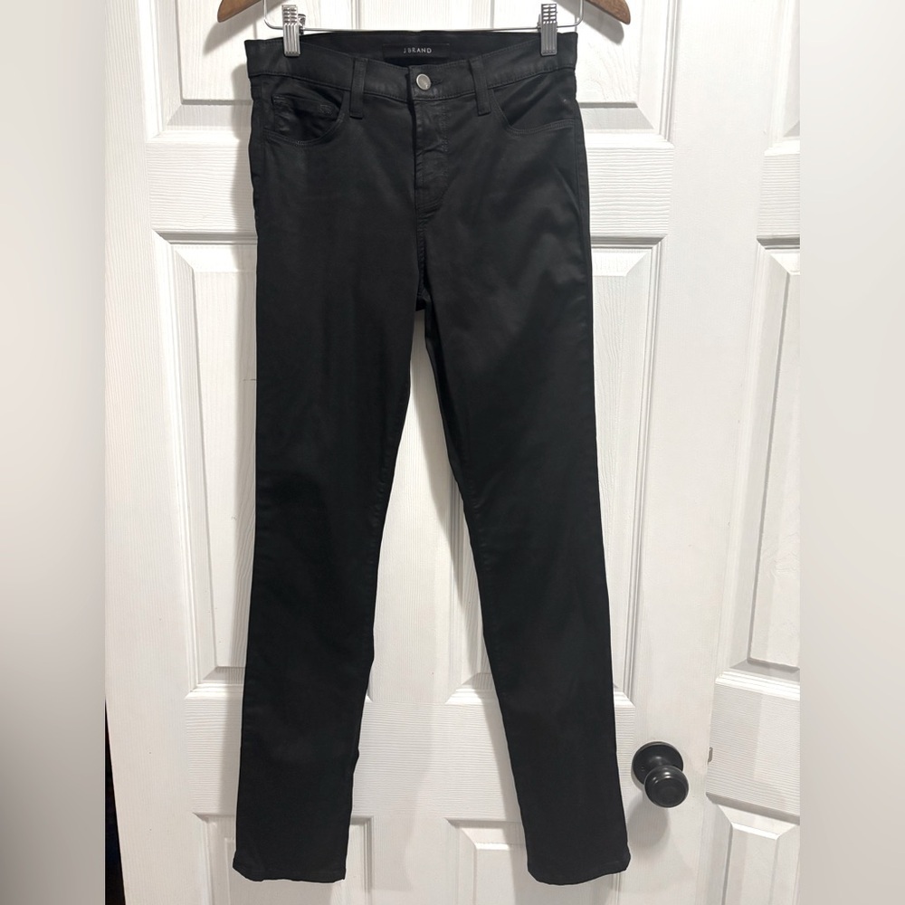 J Brand Mid Rise Rail Black Jeans Lightweight  Stretchy Size 29